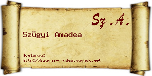 Szügyi Amadea névjegykártya
